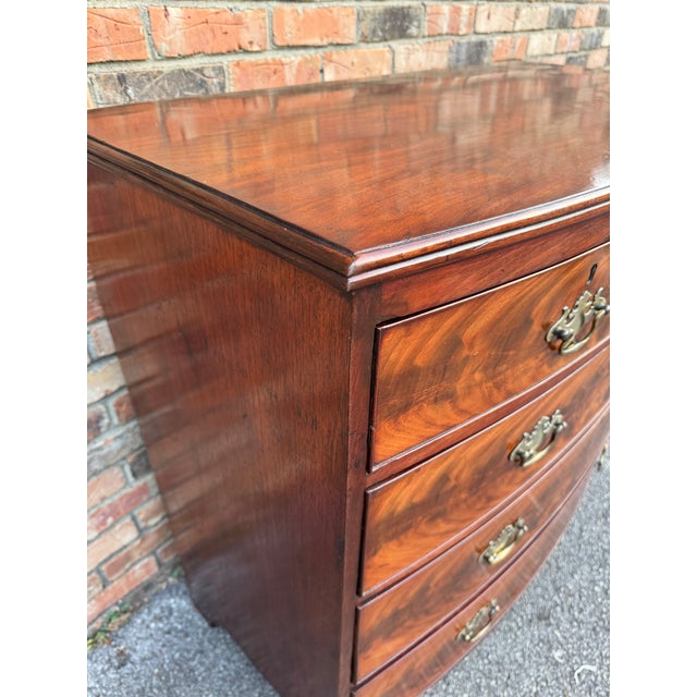 19th Century English Bowfront Chest of Drawers For Sale - Image 9 of 12