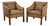 Mid-20th Century Mid Century Modern Pair Chairs With Oak Frames and Floral Fabric For Sale