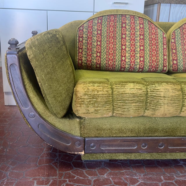 Wood Authentic Mid-Century Spanish Revival Loveseat For Sale - Image 7 of 12