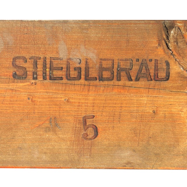 Vintage Austrian Beer Hall Folding Bench For Sale - Image 4 of 8