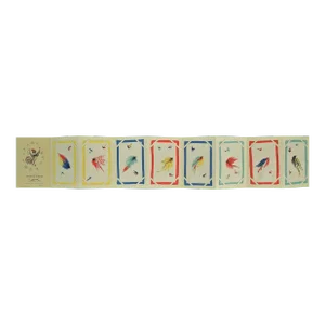 Set of 8 Irish Linen Hand-Printed Trout Fly Circa 1952 Cocktail Napkins
