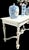 Vintage Off White Carved Urn Rose Louis Xvi, French Style Coastal Large Console Table For Sale - Image 9 of 12