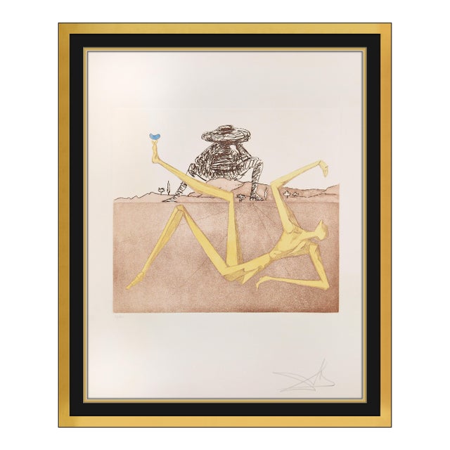 1980 the Heart of Madness Surrealism YellowEtching and Aquatint Salvador Dalí For Sale