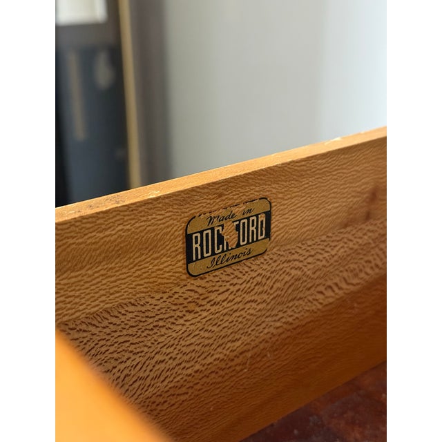 Vintage Mid Century Chest of Drawers Tallboy Dresser by Rockford For Sale - Image 10 of 12
