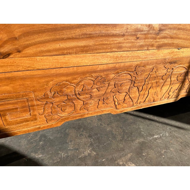 Mid 20th Century A Large Chinese Carved Wood Camphorwood Cabinet For Sale - Image 9 of 12