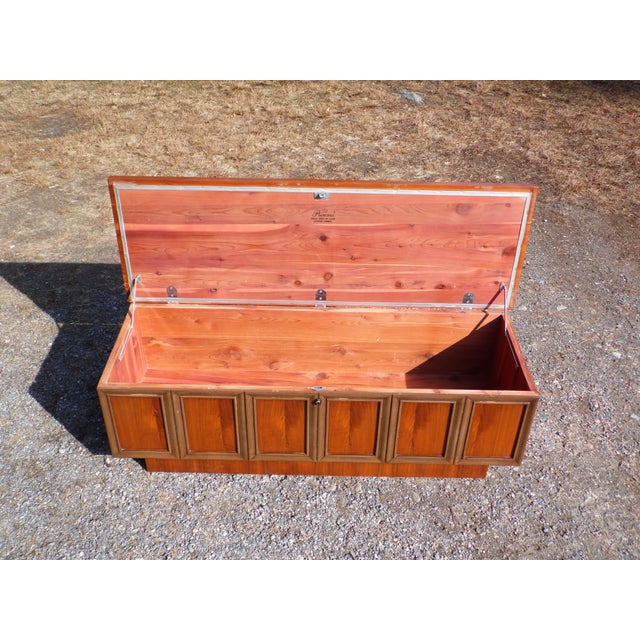 Vintage Mid Century Modern Low Profile Walnut Lane Princess Cedar Chest Trunk Chairish