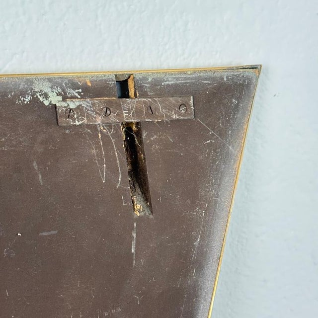 Handcrafted Triangular Brass Mirror attributed to Sandro Petti, Rome, Italy, 1970s For Sale - Image 16 of 17