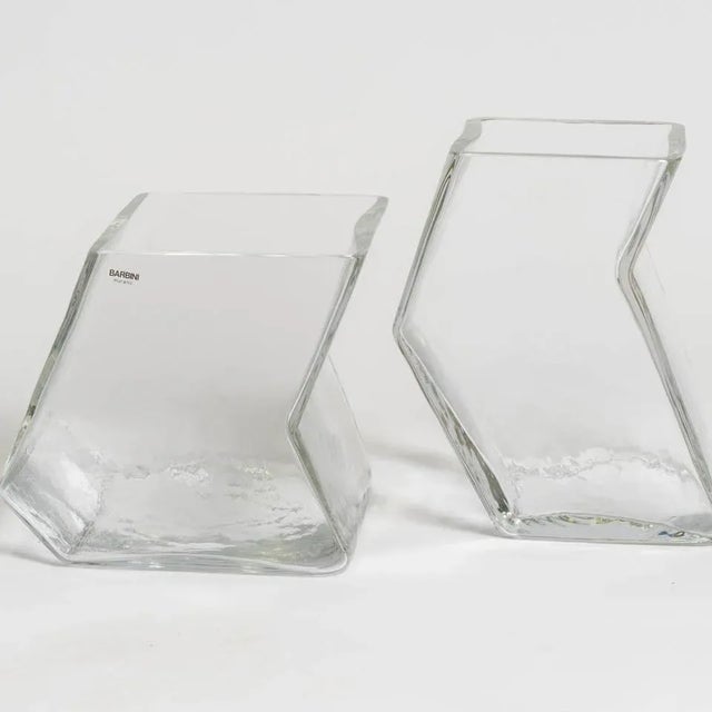 1970s Mid-Century Barbini Architectural Glass Vases - A Pair For Sale In New York - Image 6 of 8