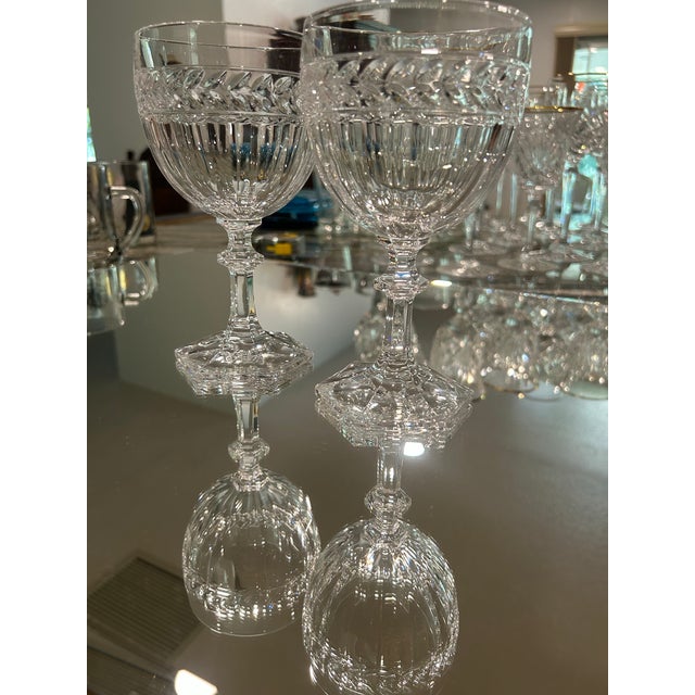 Glass 1990s Crystal Villeroy & Boch Miss Desiree Pattern Wine Glasses- a Pair For Sale - Image 7 of 9