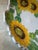 Vintage 13.5” Italian Sunflower Incised, Glazed Handpainted Terracotta Platter For Sale - Image 10 of 16