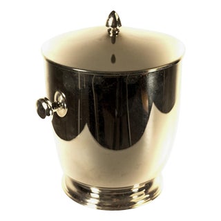 Antique Silver-Plated Ice Bucket attributed to Maestri Vetrai, Italy, 1970s For Sale