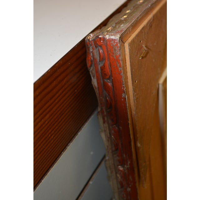 Ornate Plaster / Wood Silver W/ Gold Wash Rectangular Wall or Mantel Mirror For Sale - Image 16 of 18