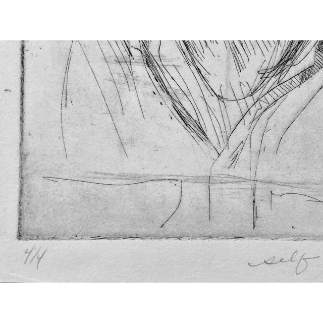 Printmaking Materials Vintage Original Etching Self Portrait by Melissa Weinman For Sale - Image 7 of 9