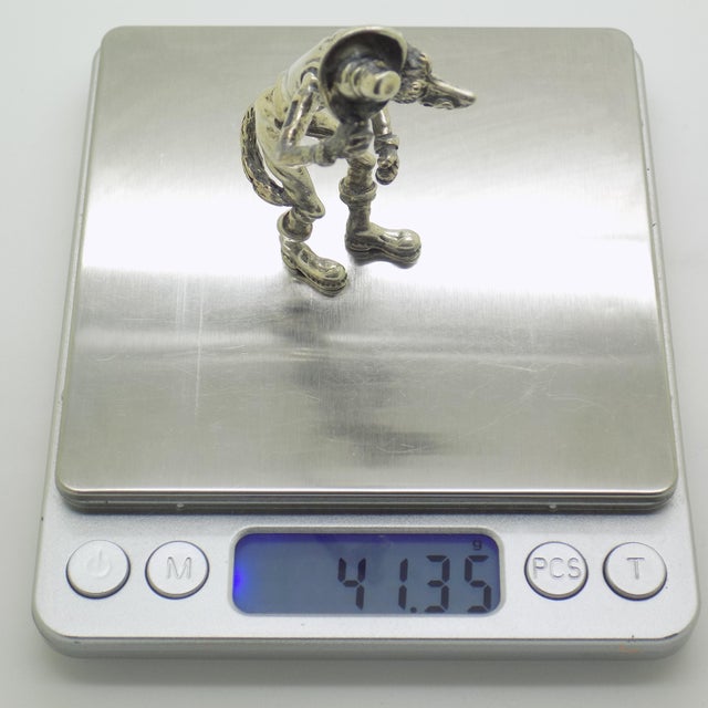 Vintage Italian Handmade Silver Fox Pinocchio Figurine, Arezzo, Tuscany, 1970s For Sale - Image 12 of 15