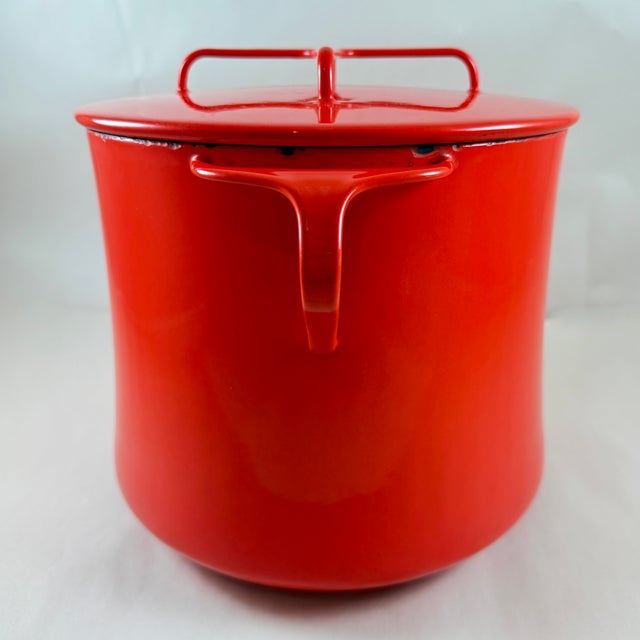 Mid-Century Modern 1960s Dansk Kobenstyle Red 8 Qt Enamel on Steel Stock Pot For Sale - Image 3 of 11
