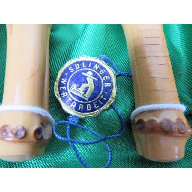 Mid-Century German Bamboo and Stainless Steel Salad Serving Set from Solingen, 1960s For Sale - Image 4 of 11