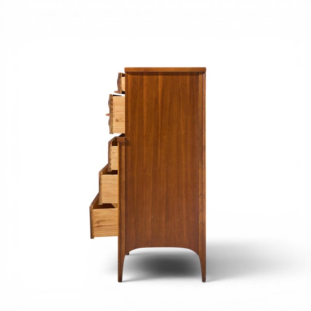 Mid 20th Century Kent Coffey Perspecta Mid Century Walnut and Rosewood Highboy Dresser For Sale - Image 5 of 9
