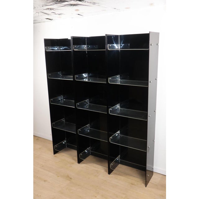 Vintage Space Age Bookcase in Black and Clear Acrylic Glass, 1970s For Sale - Image 18 of 18