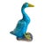 Chinese Turquoise Duck Statue Antique Figural Porcelain Blue Glaze Goose Bird Figurine For Sale