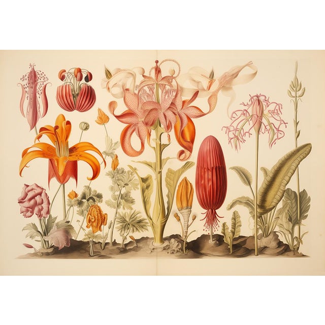 2020s Set of 4 - 18" X 12.5" Botanical Prints 'Hortus Floridus' Style Flowers #4, Unframed For Sale - Image 5 of 7