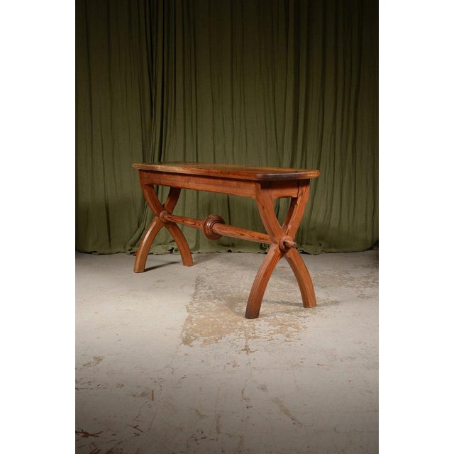 Gothic Reform Oregon Pine Bench or Hall Table, 1870s For Sale - Image 3 of 9