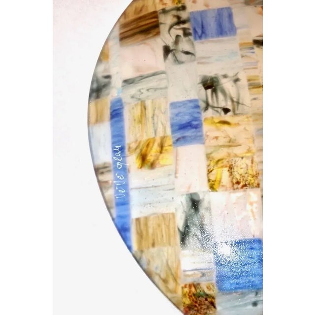 Contemporary Italian Blue, Pink ,Yellow, Copper Murano Art Glass Mosaic Centerpiece - in Showroom For Sale In New York - Image 6 of 10