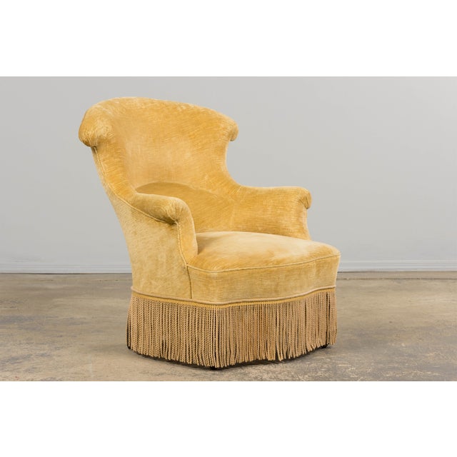 Wood 19th Century French Napoleon III Armchairs W/ Buttercream Ochre Velvet - A Pair For Sale - Image 7 of 18