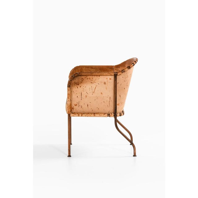 Armchair in Copper and Leather by Mats Theselius, 1999 For Sale - Image 4 of 8