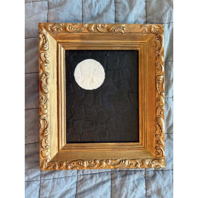 2020s Contemporary Abstract Moon Rising in Vintage Frame For Sale - Image 5 of 7