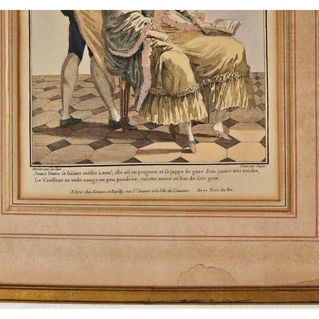18th Century French Hand-Colored Engraving For Sale - Image 4 of 4