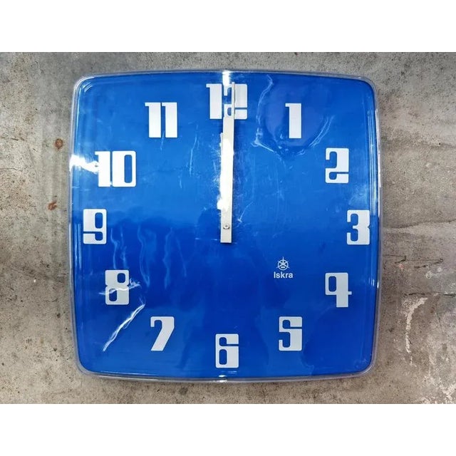 In this listing you will find a striking extra large Space Age electric clock in electric blue acrylic. The clock was...