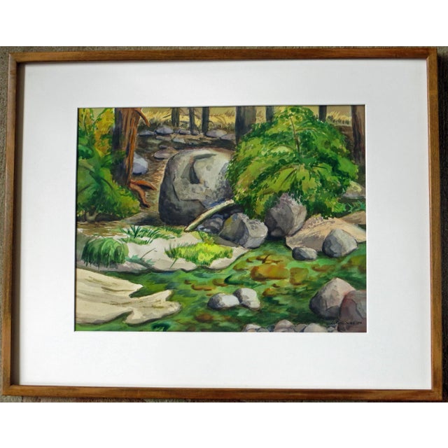 1980s Arnold A. Grossman, Arnold Grossman Watercolor of Wawona River, Yosemite National Park, 1984 For Sale - Image 5 of 7