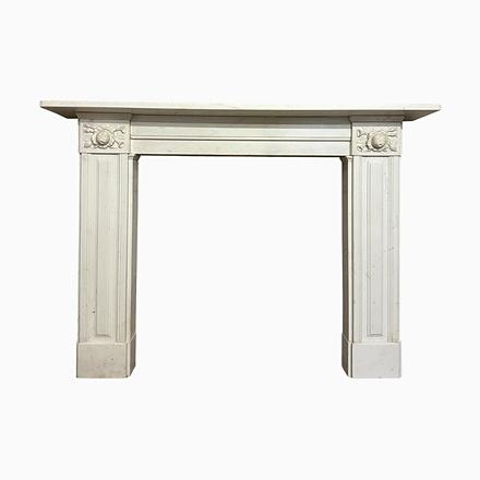 Large Antique Statuary White Marble Regency Fireplace Mantel, 1830 For Sale - Image 10 of 10