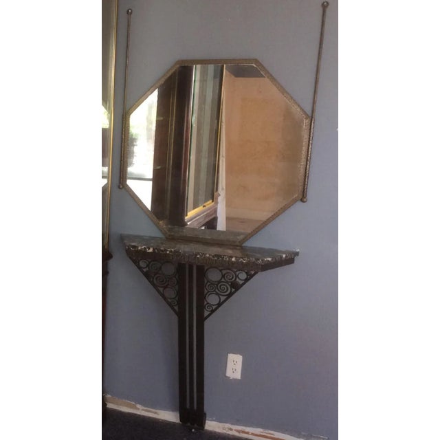 Wrought Iron Console Table and Mirror Set For Sale - Image 10 of 11