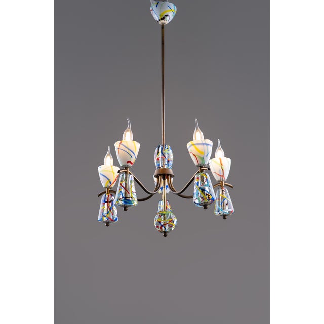 Murano Glass Chandelier by Dino Martens for Aureliano Toso,1950s For Sale - Image 4 of 13