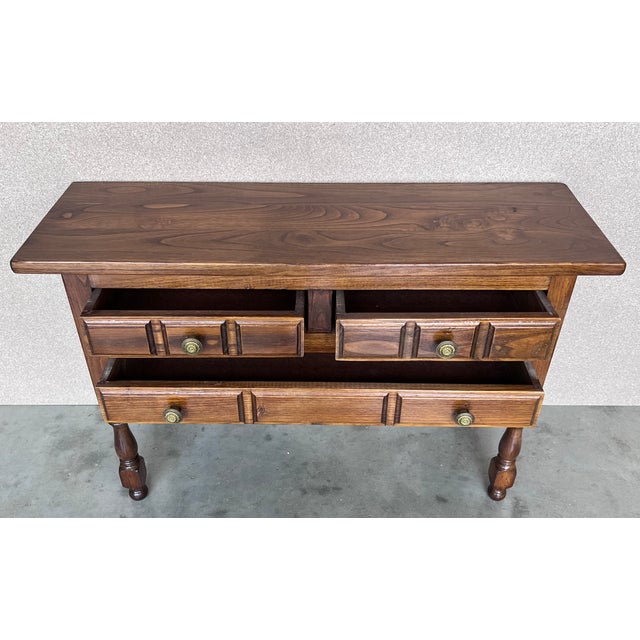 Brown Spanish Large Nightstand or Chest of Drawers in Dark Walnut For Sale - Image 8 of 12