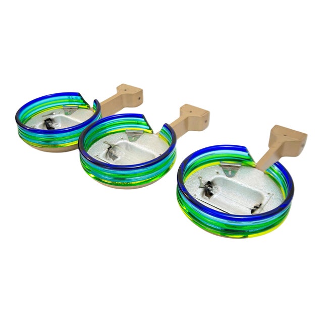 Murano Glass Wall Lamps, 1980s, Set of 3 For Sale