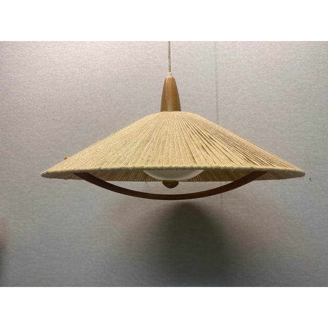 Acrylic Glass & Sisal Hanging Lamp from Temde, 1960s For Sale - Image 6 of 18