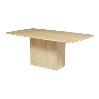 Modernist Travertine Dining Table For Sale