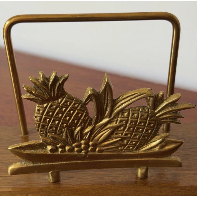 Vintage Brass Pineapple Napkin Holder For Sale - Image 4 of 8