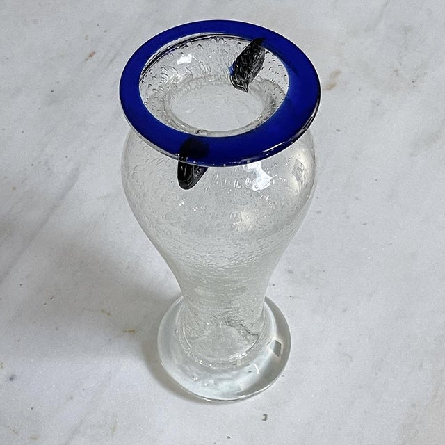 Mid-Century Hand-Blown Glass Flower Vase For Sale - Image 11 of 18