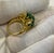 Emerald 7.5 Carat Natural 4 Oval Cut Emerald & Diamond Flower Ring 18 Karat Yellow Gold, Size 3.75 For Sale - Image 8 of 18