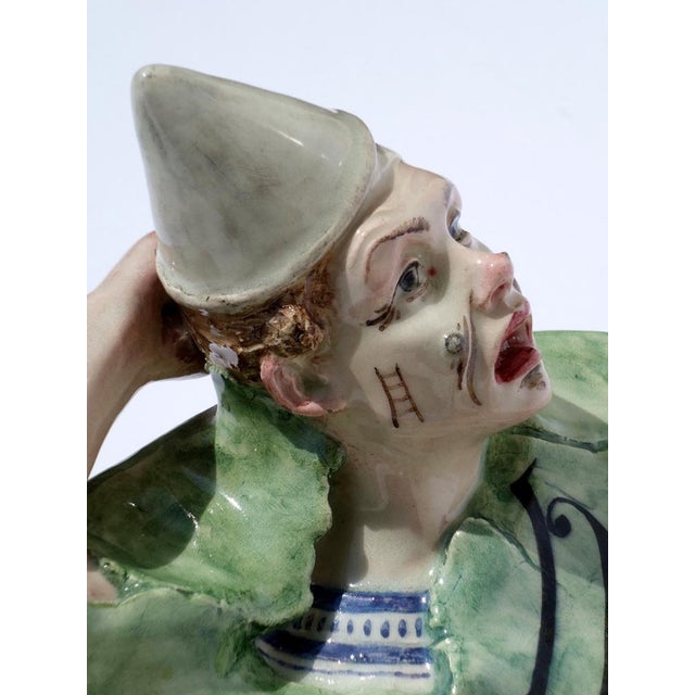 Art Deco Ceramic Wall Flower Holder, Italy, 1930 For Sale - Image 4 of 10