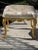 French 1980s Louis XV Style Gold Leaf Bench Stool Ottoman Real Solid For Sale - Image 3 of 6