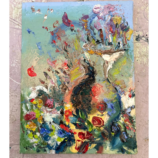 “Vase of Flowers”, Abstract Floral, Oil Painting, by Van Ness For Sale - Image 12 of 18