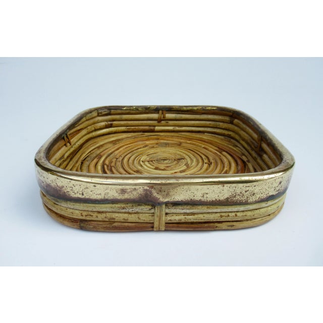 Vintage: Late C.1950's-60's, Gabriella Crespi-Style, woven, pencil reed, circular infinity-;like design pattern, within...