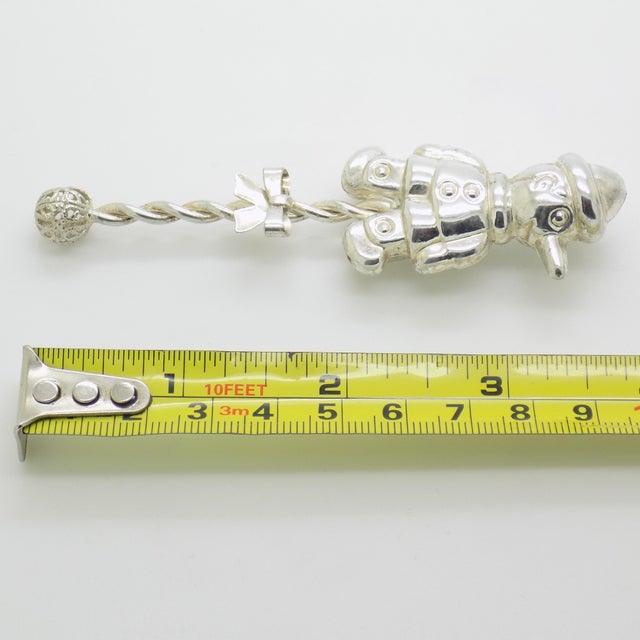 Vintage Italian Handmade Genuine Silver 800 925 Decorative Pinocchio Baby Rattle For Sale - Image 9 of 9