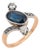 1910s Edwardian Sapphire Diamond 18k Yellow Gold Ring, Size 5.25 For Sale