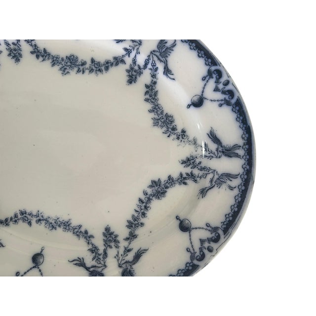 English 19th Century English Blue and White Clarendon Pattern Platter For Sale - Image 3 of 3
