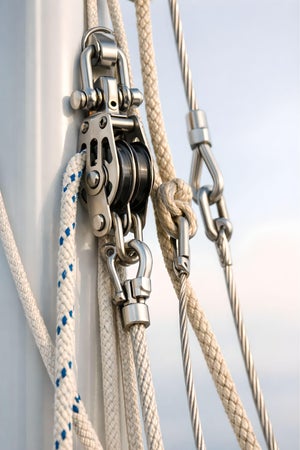 Sailboat Rigging Detail, Minimalist Nautical Art Print, 24″ × 36″